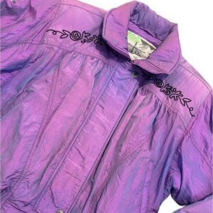 Nils Ski Jacket VTG Cropped Iridescent Purple Insulted Snow Outdoor Womens 8